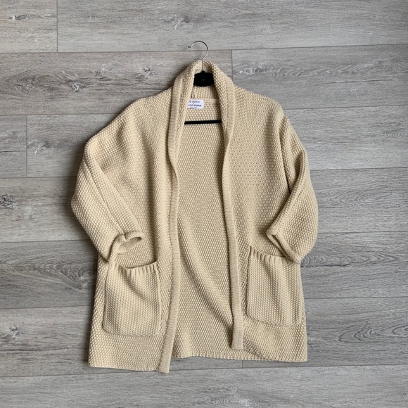 The Skinny Sweaters - The Erinn Boyfriend Cardigan - Oat Milk Cream Color